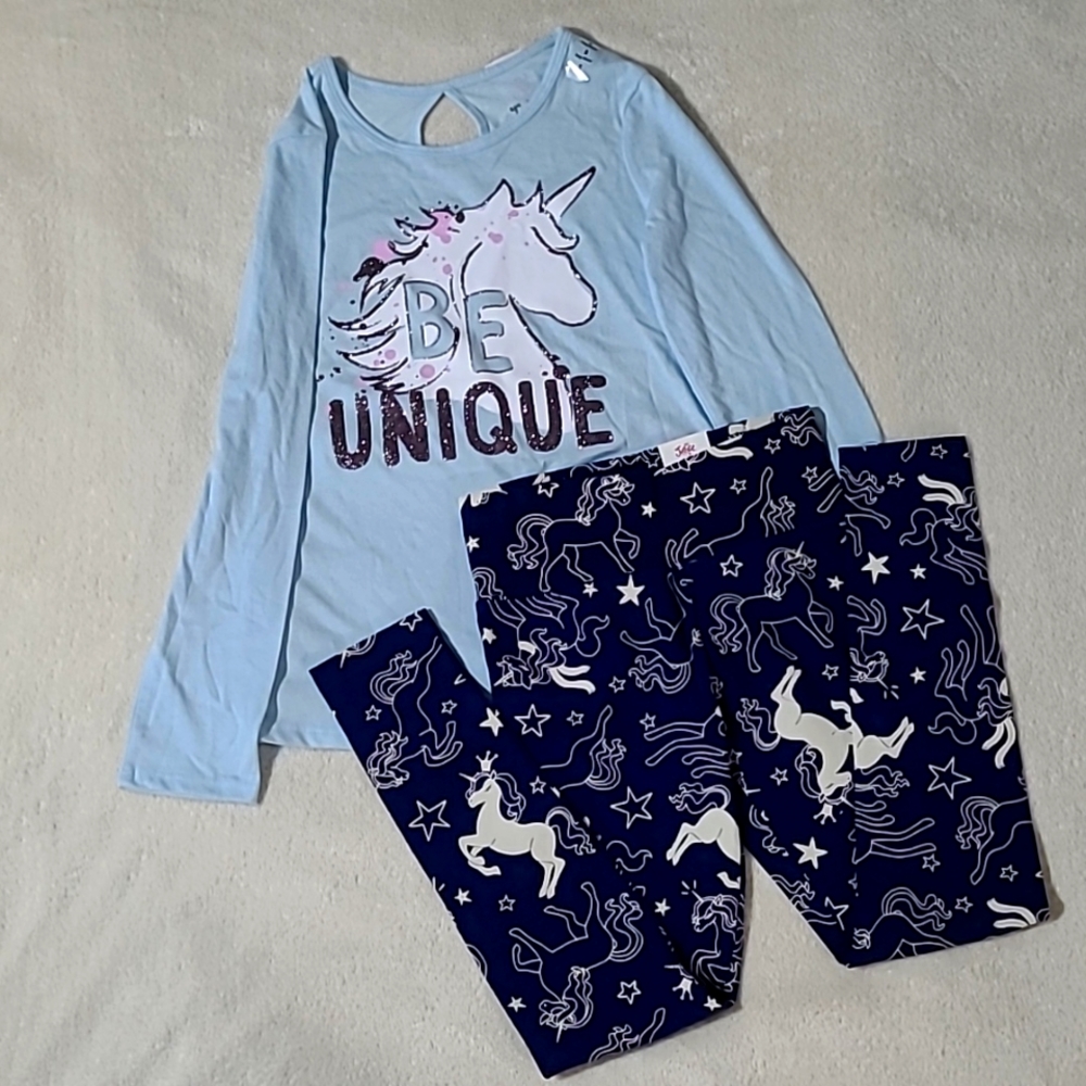 Justice top and leggings set size 8